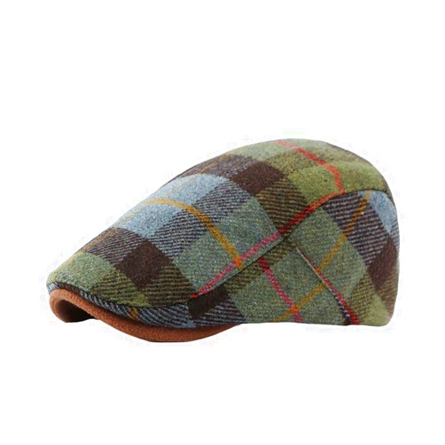 WITHMOONS Tartan Plaid Flat Cap - Irish Ivy Driving Golf Newsboy Hat YZ30229