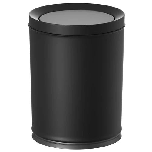 LEASYLIFE 12L/3GAL Black Bathroom Trash Can with Lid,Swing Top Trash can for Bathroom, Modern Trash Can for Bathroom,Bedroom,Living Room,Office,Laundry,Hotel,Bank