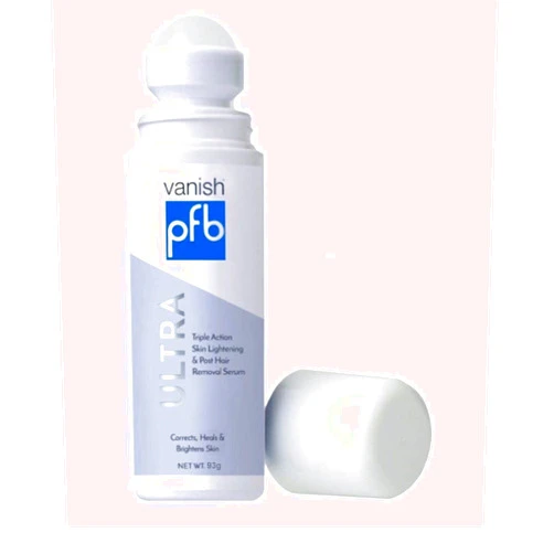 PFB Vanish Ultra with Chromabright & Shitake Mushroom, Triple Action Dark Spot Remover, Ingrown Hair & Razor Bump Stopper, Roll-On Skin Care Treatment, 93g – New Formula