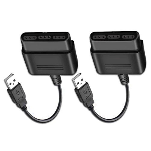 Vienon PS2 Controller to USB Adapter Converter, 2 Pack Compatible with PS1/PS2 Controller Gamepad to PS3/PC Controller No Need Driver