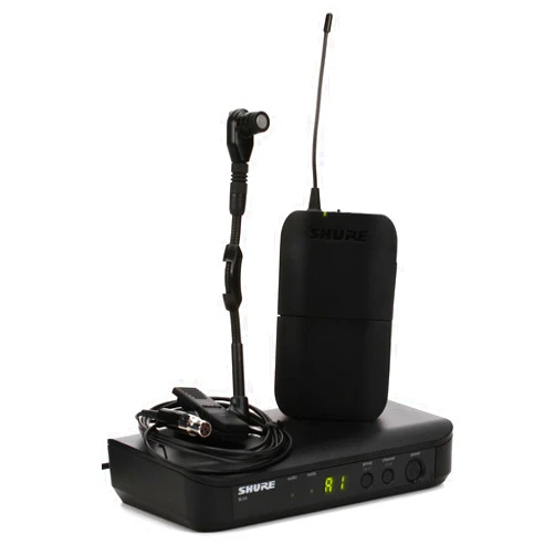Shure BLX14/B98 UHF Wireless Microphone System - Perfect for Brass, Woodwinds, Percussion - 14-Hour Battery Life, 300 ft Range | Includes Clip-on Instrument Mic, Single Channel Receiver | H9 Band