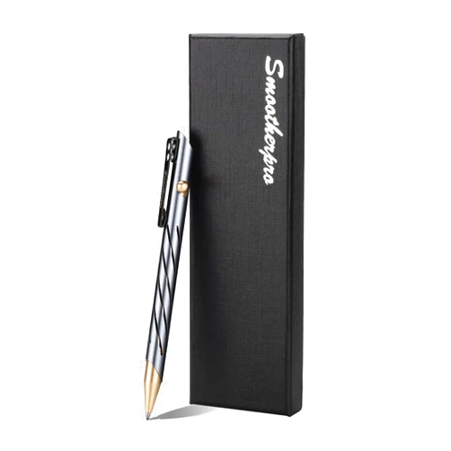 SMOOTHERPRO Bolt Action Pen, Aluminum Ballpoint Pen Compatible with Parker and Fisher Space SPR Refill, EDC Pen for Writing, Grey (TP331GR)