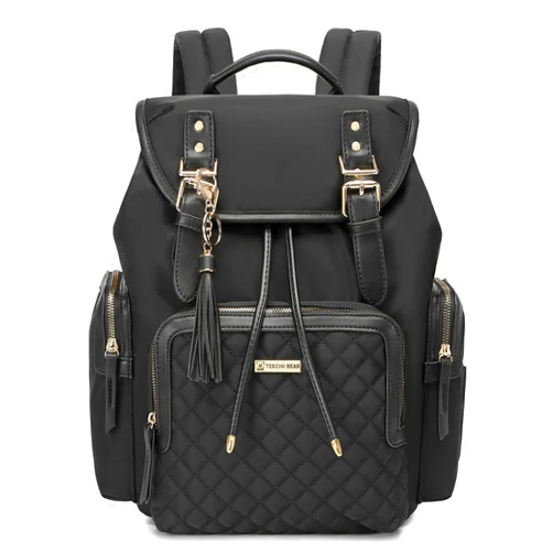 Terzini Bear Diaper Bag Backpack, Diaper Bags for Baby Boy Girl with USB Charging Port,Changing mat,Stroller Hooks (Black)