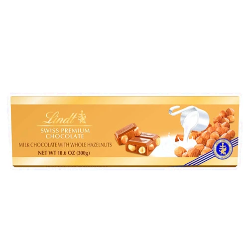 Lindt Swiss Premium Classic Gold Bar, Milk Chocolate Hazelnut, 10.6 oz (Pack of 5)