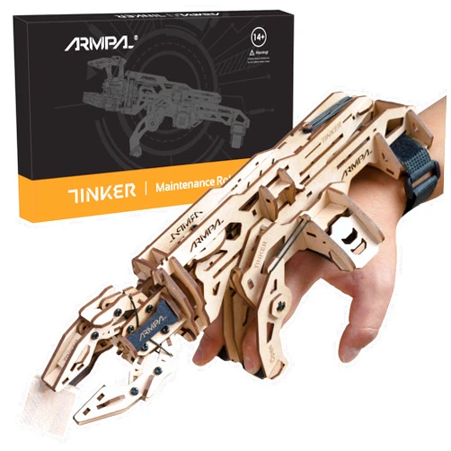 COWVTUJ ARMPAL Mechanical Claw Model Kit 3D Wooden ClawBot Puzzle for Adults and Teens Self-Assembly Robot Arm Building Kits to Build Laser-Cut Wooden Puzzle Mechanical Toy Realistic Robot Toy Gifts
