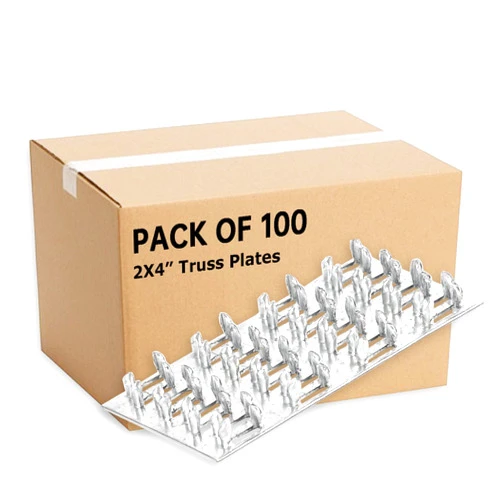 MOZCORN Truss Mending Plate 2x4,100 Pcs,Premium Truss Plates with 8mm Nail Teeth, Truss Brackets for Roofing Wood Connector