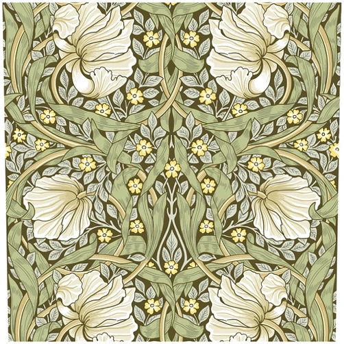 HAOKHOME Vintage Floral Wallpaper Peel and Stick Botanical Sage Green/Yellow Wall Murals Home Kitchen Bedroom Decor by William Morris 17.7in x 9.8ft