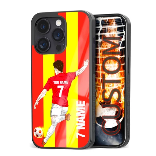 Eomnniofoy Custom Phone Cases Soccer Team Personalized Name - iPhone 11 12 13 14 Pro Max Plus Mini Samsung Galaxy Note10 Note20 Ultra Plus A S Z Series Moto G100 Edge S Pixel 6 6Pro 7 Pro LG G 7 8 (Manchester)