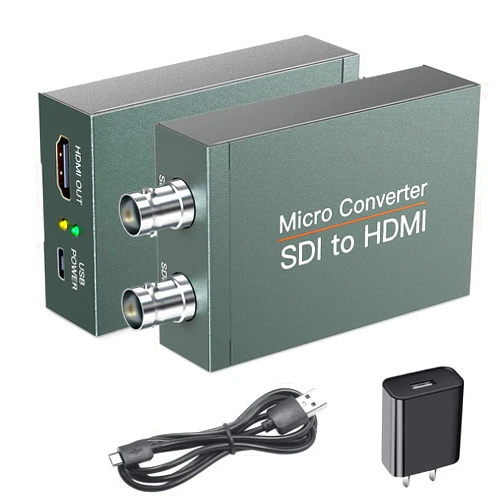 SHUITING SDI to HDMI Converter with SDI Loop Out, 1080p HD-SDI / 3G-SDI/SD-SDI to HDMI Video Audio Converter, BNC to HDMI Adapter for SDI Camera Monitor Projector