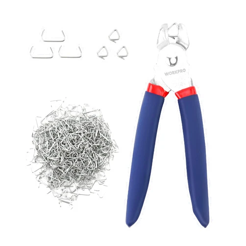 WORKPRO Hog Ring Pliers with 500 Pcs 3/4