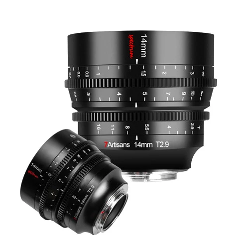 7artisans 14mm T2.9 Cine Lens for Canon EOS-R, Full Frame Prime Mirrorless Cameras Lens,114° Wide Angle, 270° Focusing Stroke, for Canon R, for Canon RP, for Canon R5, for Canon R6