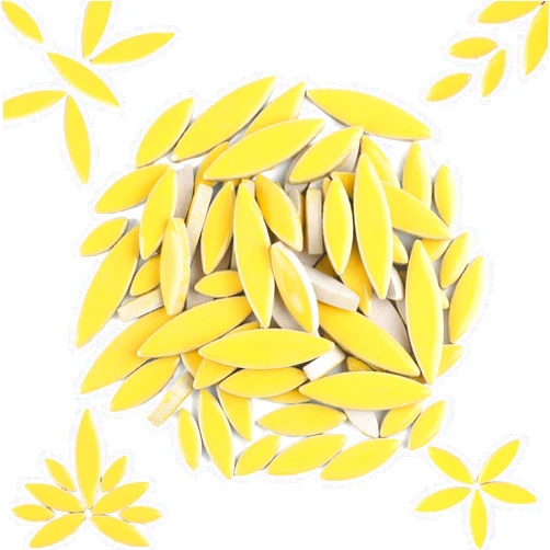 Youway Style Petal Mosaic Tiles for Crafts, 200g Flower Tiles Pieces for Mosaic Craft Supplies,DIY Mosaic Outdoor Decor(Yellow)