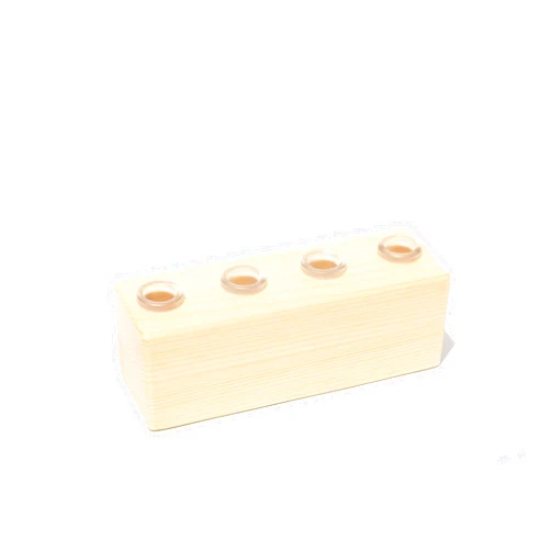 420 Trinkets Premium 4 Slide Holder - Handmade Bowl Display Stand - 18mm 14mm 10mm (Half 18mm Half 14mm, Pine)