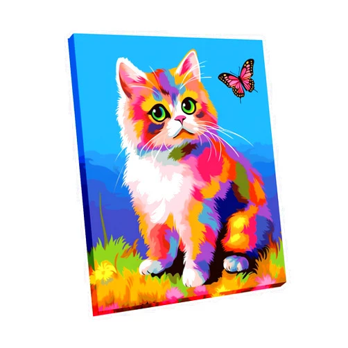 Maomaomi Wooden Framed Paint by Numbers DIY Acrylic Painting Kit for Kids & Adults Beginner – 16