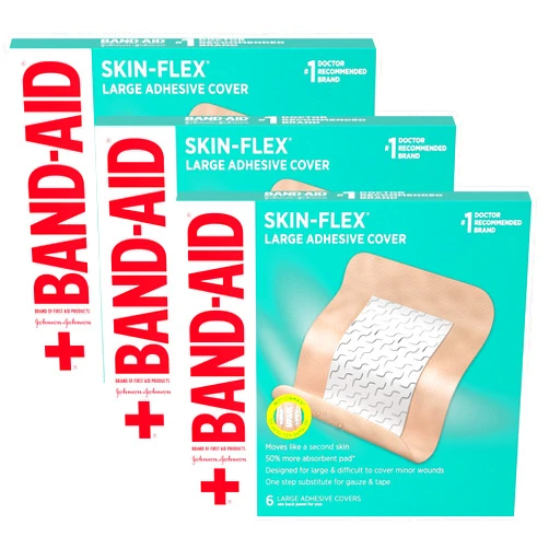 Band-Aid Brand Skin-Flex Adhesive Bandages, Large, 6 Count (Pack of 3)