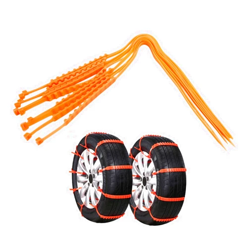 Topteng 10Pcs Emergency Tire Chains Set Anti-Skid Mud Snow Survival Traction Multi-Function Security Chains for Car SUV