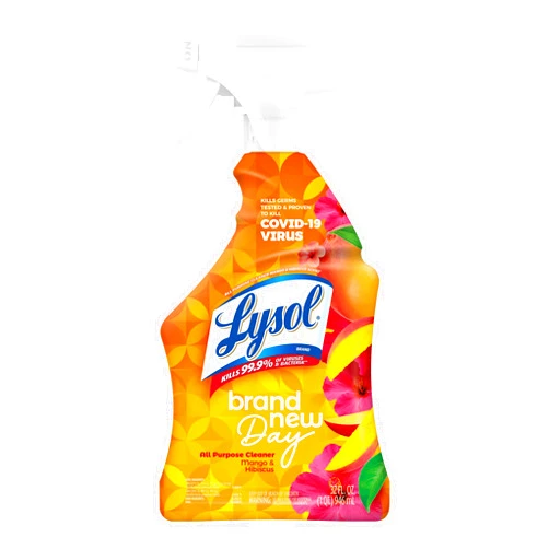 Lysol All-Purpose Cleaner, Sanitizing and Disinfecting Spray, To Clean and Deodorize, Mango & Hibiscus Scent, 32oz