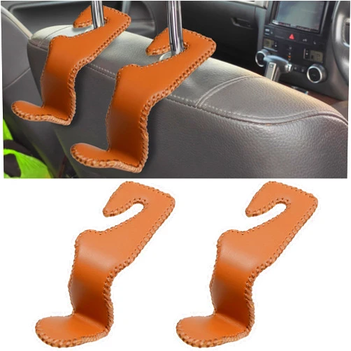 BFXM Car Seat Headrest Storage 2Pcs, Back Seat Purse Leather Hanger Holder, Magnetic Storage Organizer for Purses Handbag Grocery Bags Coats