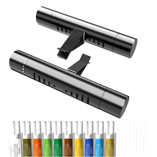 RoyAroma Car Air Freshener, RoyAroma Car Diffuser Vent Clips Set with 10 Bags Different Scents Essential Oil Sticks (2 Sticks Each) and 8 Unscented Refill Sticks for Women Men Automotive Fragrance Decoration