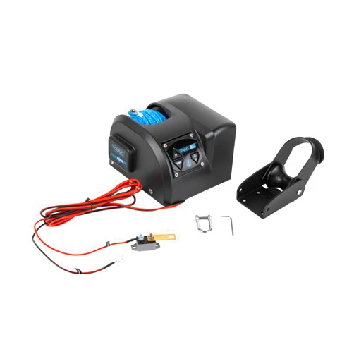 Camco TRAC Outdoors StrikeZone 25 Electric Anchor Winch | Features a High-Efficiency 12-Volt DC All Steel Gear Motor | Includes 100-Feet of 5/32-Inch Pre-Wound Braided Anchor Rope (69001)
