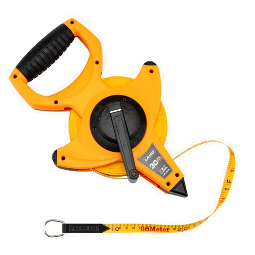 Land Open Reel Fiberglass Tape Measure - 100FT/30M by 1/2-Inch, Inch/Metric Scale, Heavy Duty Tape for Runway and Engineer Survey (100FT)