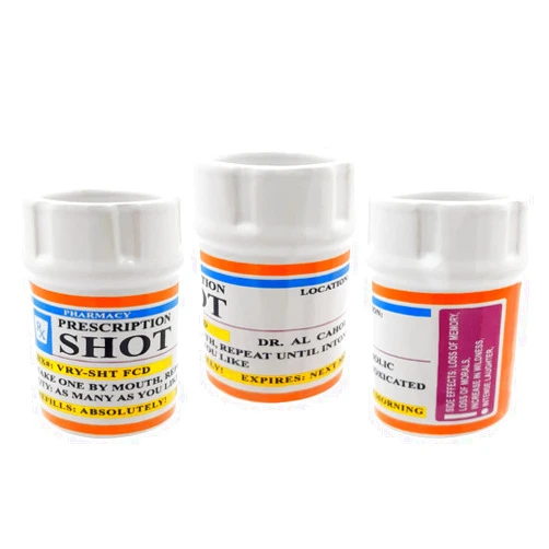 Partyreal Shot Glasses - Prescription Pill Bottle Shot Glass 2 oz Rx Unique Funny Novelty 1 Shot Glass, Great Gag Gifts Shot Glasses for Men Vodka, Whiskey, Tequila
