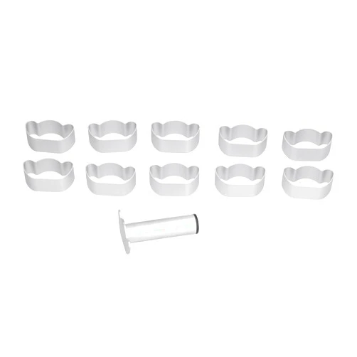 Lybunair Stainless Steel Baking Set, 10PCS Cookie and Fondant Trays Kit with Press Handle for Dessert Decorations and Cookie Crafting (Gold Sycee)