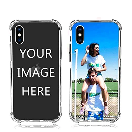 AnNengJing Custom iPhone X/XS Cases Soft TPU Bumper Crystal Clear Shock Absorbing Cover Personalized Photo Phone cases for iPhone X 10- Design Your Own iPhone Cases
