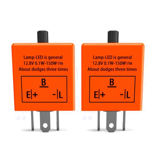 LLII CF-13 Led Flasher Relay 3 Pins Turn Signal Flasher for Led Lights CF13 EP34, 12V Electronic Fixing Hyper Blink Speed Adjustable Flash Resolve Rapid Quick Flash Issue Signal Indicator(2PCS)