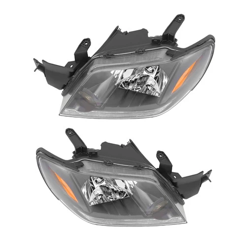 LYNICESHOP Halogen Headlight Assembly for Mitsubishi Outlander LS/XLS 2003 2004 2005 2006 Right Passenger Side Front Head Lamp Replacement Clear Lens Black Housing MN133516 (Right+Left)