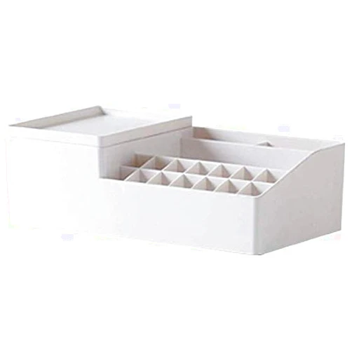 YXZQ Storage Box, Corner with Tray Compartment Cosmetic Storage Box Household Lipstick Skin Care Brush Desktop Finishing Box