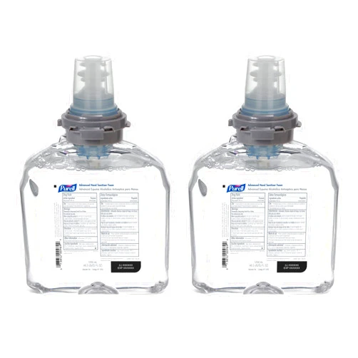 Purell Advanced Hand Sanitizer Foam, Clean Scent, 1200 mL Hand Sanitizer Foam Refill for Purell TFX Touch-Free Dispenser (Pack of 2) - 5392-02