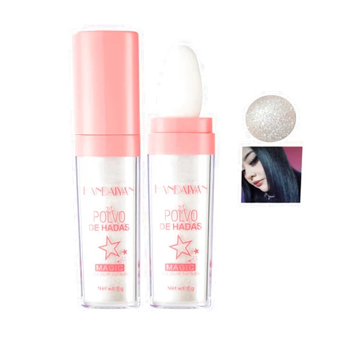 AKARY Body Glitter, Fairy Polvo De Hadas Shimmer Face Highlighter Powder & Blush Stick, Instant Glow Luminizer Duo, Glitter Face Hair High Gloss, Sparkle Smudge-Proof Highlighter Stick Party Makeup (#01 White Moonbeam)