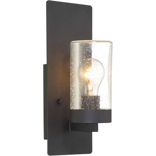 Nuvo 60/6579 Indie Lighting Fixture, 1Lt Small Wall Sconce, Textured Black Finish