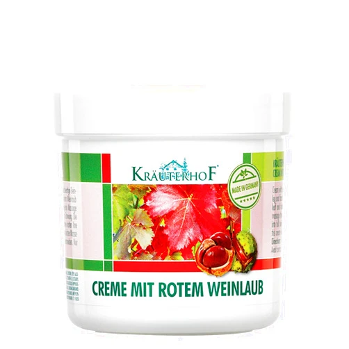 Krauterhof Horse Chestnut & Red Vine Cream for Varicose Veins, Aching Legs - 250ml, All Skin Types