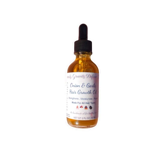 Curliciously Gravity Defiant Naturals All Natural Onion & Garlic Ayurvedic Hair Growth Oil, Strengthens Weak Hair Shaft, Curbs Split Ends, Moisturizes Dry Hair, Aides To Repair Broken Hairline