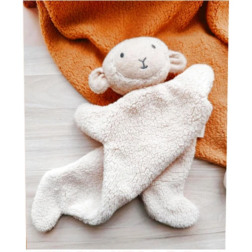 SILI FACTORY Lovey for Baby,Soft Baby Security Blanket,Snuggle Stuffed Animals Toy Baby Girl & Boy, Bear&Lamb Lovey Comforter Toy for Babies 0-12months,Baby Gifts for Infant and Toddler (Beige-Lamb)