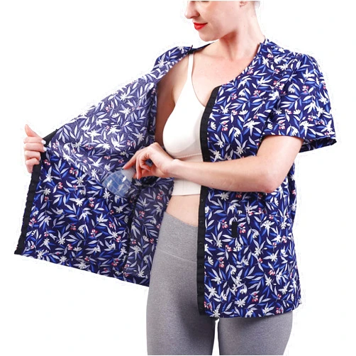 YAUOLIVE Post Surgery Shirt Mastectomy Recovery Shirt Shoulder Surgery Recovery Shirt with Drain Management Pockets Unisex