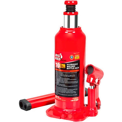 BIG RED T91003B Torin Hydraulic Welded Bottle Jack, 10 Ton (20,000 lb) Capacity, Red