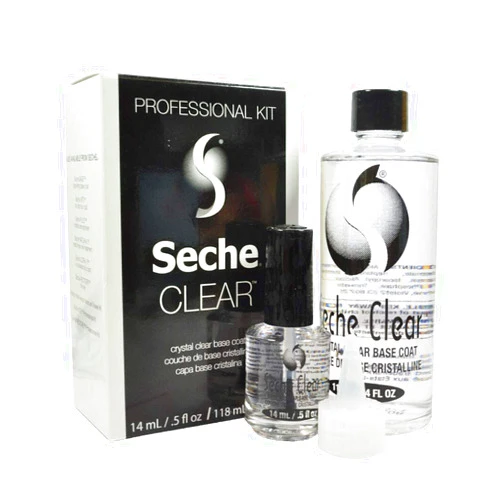 Seche Clear Professional Kit, Crystal Clear Base Coat for Nail Polish, 4 oz & 0.5 oz Refill