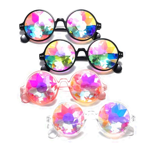 RuiJinGen Trippy Psychedelic Festivals Kaleidoscope Rainbow Sunglass Rave Goggle Glasses Prism Diffraction