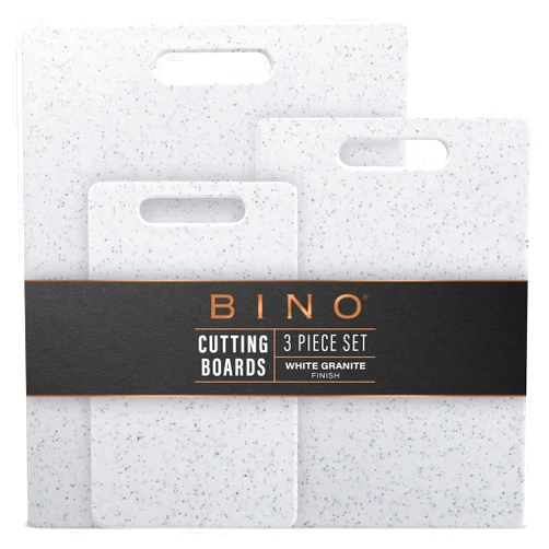 BINO Cutting Board - 3-Piece Chopping Boards | BPA-Free Plastic, Durable, Multipurpose, Dual-Sided, Dishwasher Safe, Easy to Clean | Charcuterie Accessories | Home & Kitchen Utensils