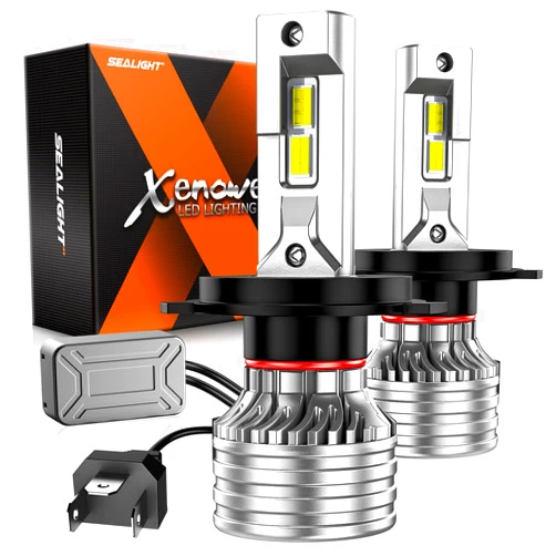 SEALIGHT X4I H4/9003/HB2 Bulbs, H4 Fog Bulbs, with Adjustable Lock Ring, Cooling Fan, Easy Installation 55000 LM, Fog Light, Pack of 2