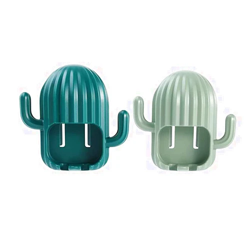 GIAVGIAV Wall-Mount Toothbrush Holders Cactus Kids Toothbrush Holder with Hook, Multi-Function Waterproof Adhesive Tooth Brush Holder for Bathrooms, Shower Room, Mirror, Vanity Countertop, Dormitory