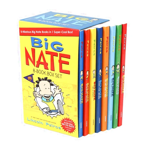 By Lincoln Peirce (Author) Big Nate Lincoln Peirce Series 8 Books Box Gift Set Includes Mr Popularity,Genius Mode, Here Goes Nothing,What Could Possibly go Wrong, Goes for Broke,On a Roll, Strikes Again,In a Class by Himself