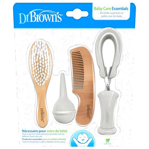 Dr. Brown's Baby Care Essentials Kit, Nail Scissors with Case, Nasal Aspirator, Cradle Cap Brush and Comb, BPA-Free