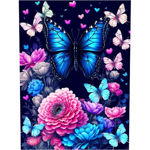 Axquilon Butterfly Diamond Art Kits for Adults-DIY 5D Butterfly Diamond Painting Kits for Adults Beginners, Full Drill Paint by Diamonds Art Painting Flowers Crafts for Home Wall Art Decor 12x16in