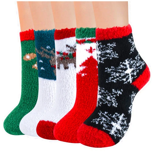 LKV Womens Socks Vintage Thick Socks Fall Socks Gifts for Women Cotton Cozy Socks Box