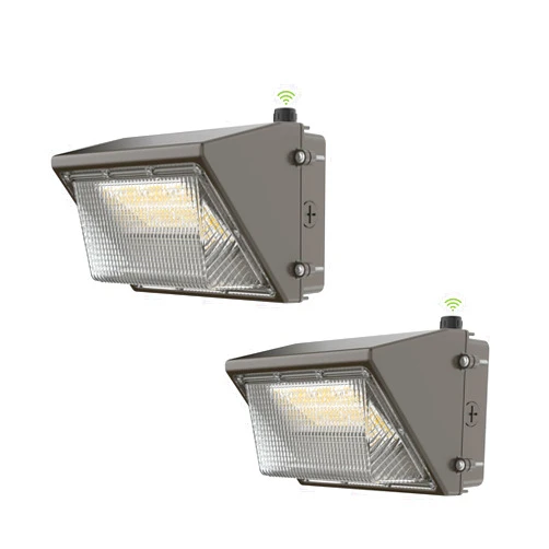 TIERONE 50W LED Wall Pack Light Dusk to Dawn Photocell Outdoor Commercial Security Area Lighting Fixture UL Listed 5500LM 4000K Daylight 400W HPS/HID Equivalent IP65 Waterproof 120-277V 2PACK