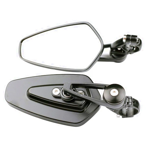 MotorToGo 1 Pair Arrow Black CNC Handlebar Bar End Motorcycle Mirrors Compatible for 1998 Triumph Adventurer 900